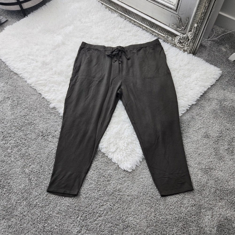Max & Mia Olive Pull On Elastic drawstring waist and a relaxed fit lounge pants.